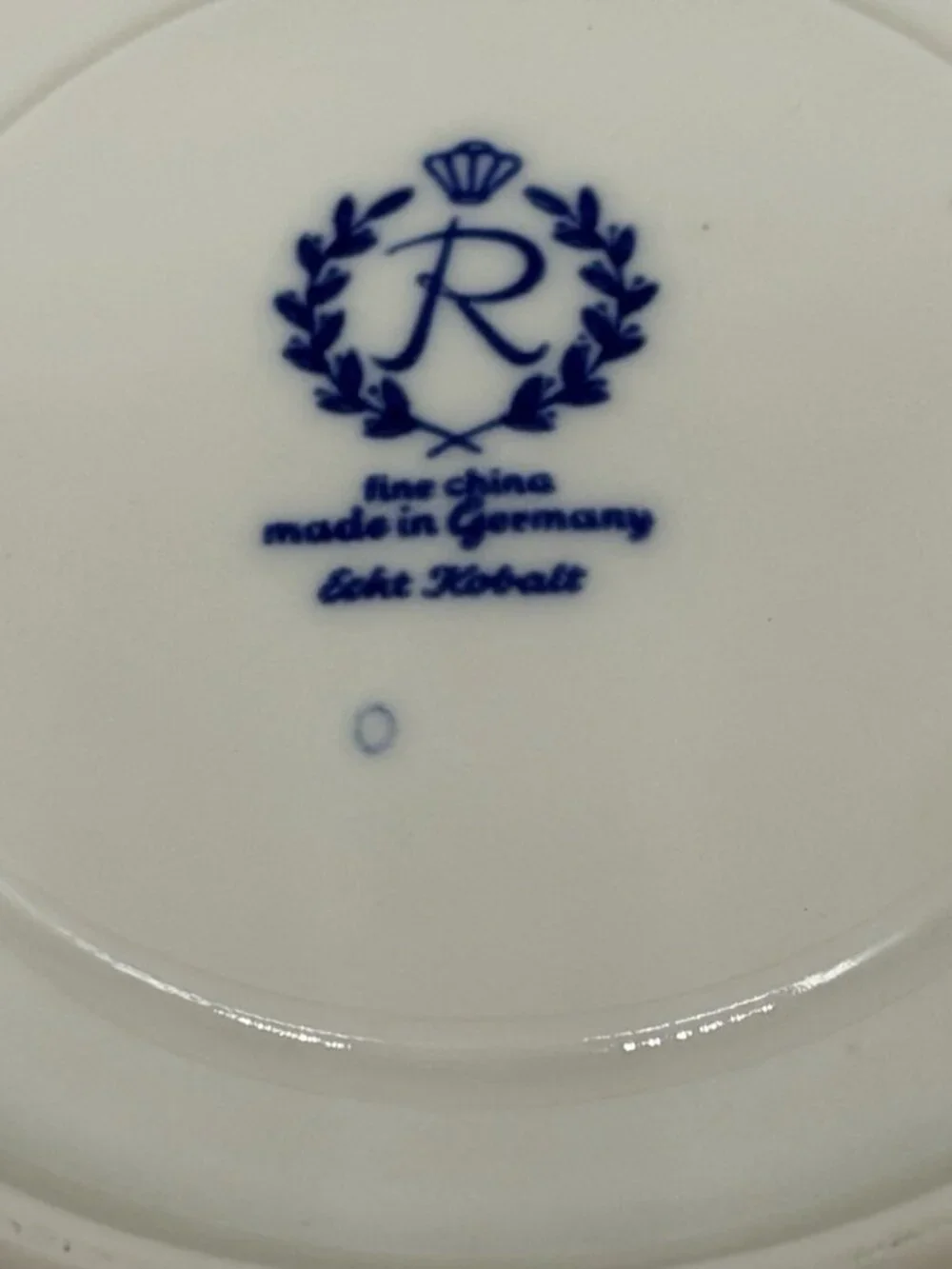 Vintage German Reichenbach Cobalt 24k Gold Leaf & Vine Overlay Teacup Saucer